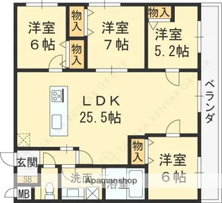 MESSAGE苦楽園三番町【1階】の間取り