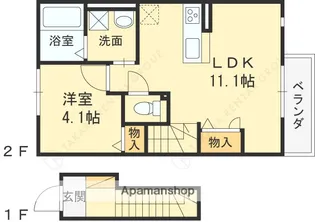 ブリームコート西宮北口【202号室】の間取り