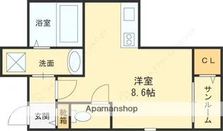 大阪府東大阪市足代北2丁目【マンション】の間取り