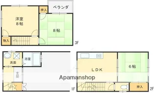 大阪府東大阪市小阪1丁目【一戸建】の間取り