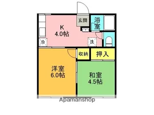コーポ浦風【1階】の間取り