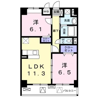グラシス池尻【5階】の間取り