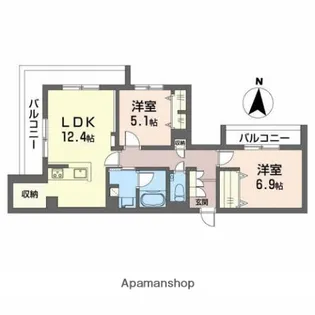 シャーメゾン大市プレミア ANNEX【2階】の間取り