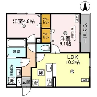 シンティランテ夙川名次【1階】の間取り