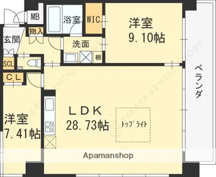 プレジオさくら夙川【8階】の間取り