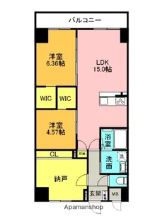 兵庫県西宮市上甲子園4丁目【マンション】の間取り