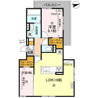 D-residence上甲子園【3階】の間取り
