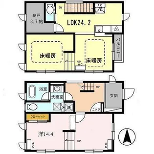 兵庫県西宮市甲陽園西山町【一戸建】の間取り