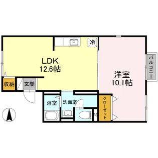 奥野ハイツ【1階】の間取り