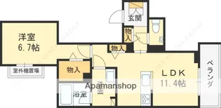シャーメゾンプルミエ門戸厄神【202号室】の間取り