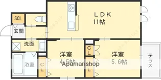 ホワイトガーデン西宮中島町【1階】の間取り