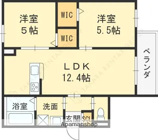ホワイトガーデン西宮中島町【3階】の間取り