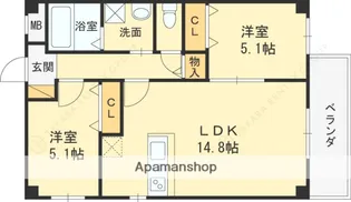リヴェール西宮【3階】の間取り