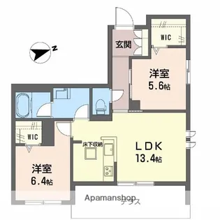 SHAMAISON GREENAGE日野町【101号室】の間取り