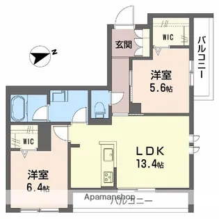 ShaMaison Greenage 日野町【201号室】の間取り