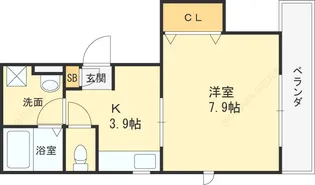 シャローム夙川【201号室】の間取り