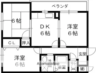 シャルマンコート西宮【4階】の間取り