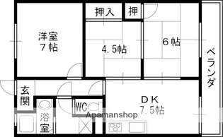 上甲東園マンション【404号室】の間取り