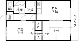 ヴィラ若草Ⅱ【2階】の間取り