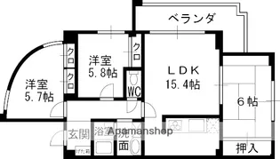 S-RESIDENCE夙川【4階】の間取り