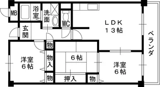 グレース門戸荘【5階】の間取り
