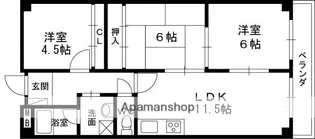 シャトレ鳴尾【2階】の間取り