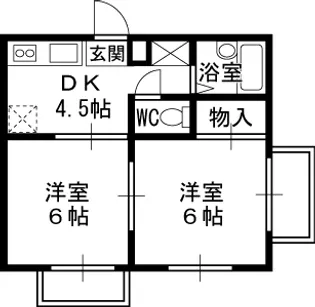 レオパレスアムール【2階】の間取り