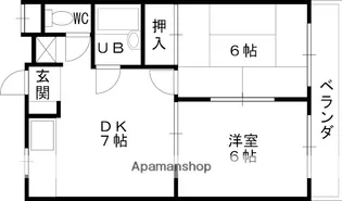 カサベージュ愛宕山EAST【102号室】の間取り