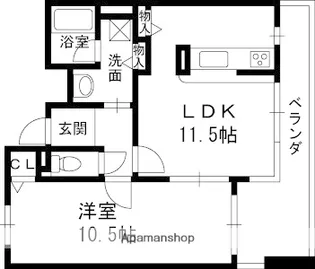白鷹苦楽園マンション【6階】の間取り