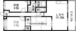 フェリエ苦楽園【301号室】の間取り