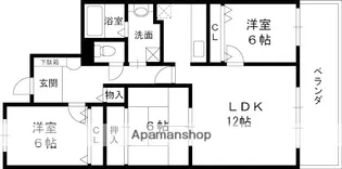 ロイヤル苦楽園【402号室】の間取り