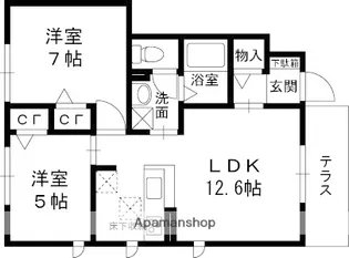 シャーメゾン樋ノ口A【103号室】の間取り