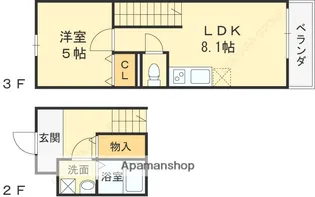 メゾネットMORINOVU【2階】の間取り