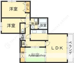 上ヶ原 TWENTY EIGHT【406号室】の間取り