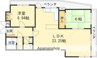 兵庫県西宮市五月ケ丘【マンション】の間取り