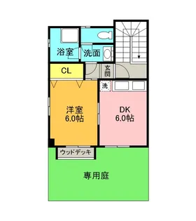 サニーテラス芦屋【102号室】の間取り