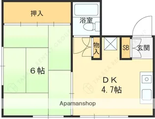 兵庫県宝塚市湯本町【マンション】の間取り