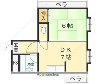 大阪府東大阪市長堂1丁目【マンション】の間取り