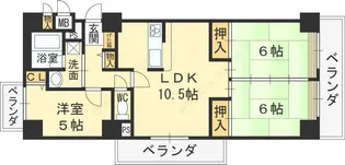 サンコーポラス小阪【6階】の間取り