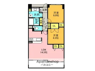 ロイヤル西宮ルシエル【8階】の間取り