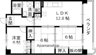 ハイツ岡本【4階】の間取り
