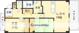 ロイヤル苦楽園【401号室】の間取り