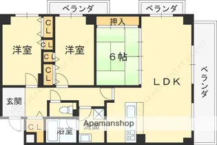 ロイヤル苦楽園【1階】の間取り