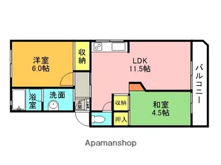 武庫川ハイツ【204号室】の間取り