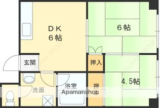西宮ハイツ【4階】の間取り