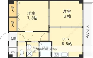 スカイコート【101号室】の間取り