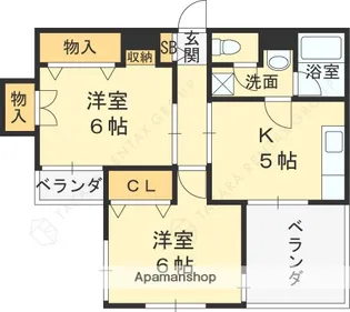 西宮グリーンハイツ5【101号室】の間取り