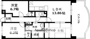 兵庫県西宮市林田町【マンション】の間取り