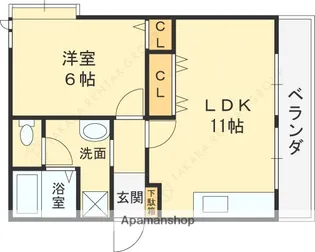 アルシュ甲子園口【304号室】の間取り