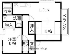兵庫県西宮市田代町【アパート】の間取り